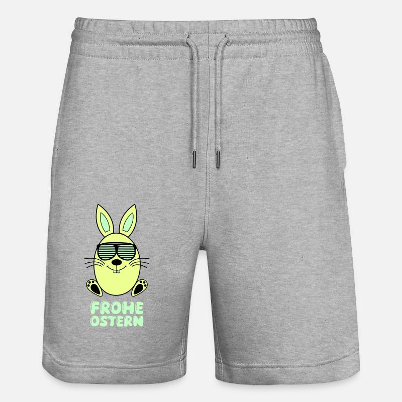 Joyeux lapin de Pâques - Short de jogging bio TRAINER Stanley/Stella unisexe - gris chiné