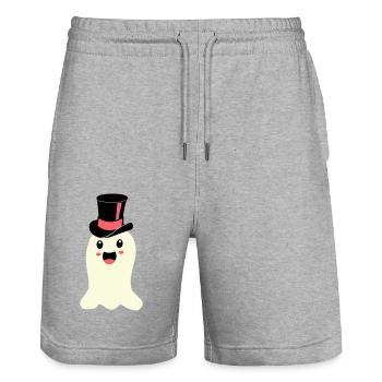 spirit - Stanley/Stella Trainer Unisex Organic Jogging Shorts - heather grey - Front - Nik (191cm) & Marisol (170cm)