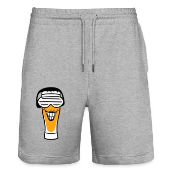 Fête Bière Casque Verre d’alcool Boisson - Short de jogging bio TRAINER Stanley/Stella unisexe - gris chiné - Devant - Nik (191cm) & Marisol (170cm)