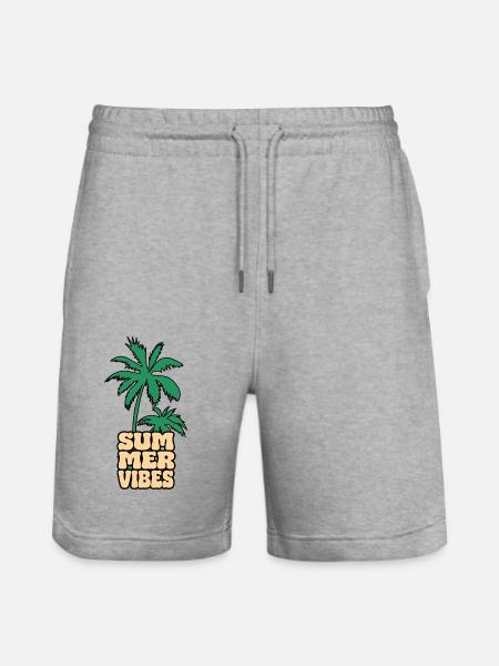 Summer Vibes Palme - Stanley/Stella Unisex Bio Joggingshorts Trainer  - Grau meliert