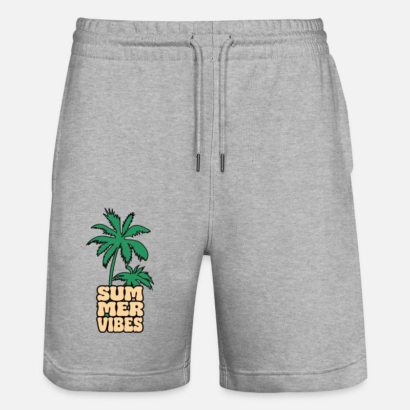 Ambiance estivale Palmier - Short de jogging bio TRAINER Stanley/Stella unisexe - gris chiné