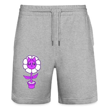 Petite fleur femelle arc visage fille - Short de jogging bio TRAINER Stanley/Stella unisexe - gris chiné - Devant - Nik (191cm) & Marisol (170cm)