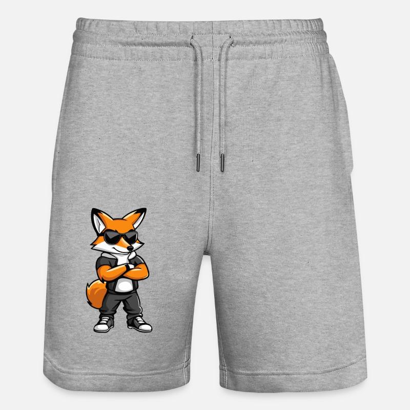 Fuchs Comic - Stanley/Stella Unisex Bio Joggingshorts Trainer  - Grau meliert