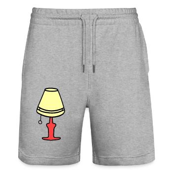 Eine Lampe aus den 70 Jahren - Stanley/Stella Unisex Bio Joggingshorts Trainer  - Grau meliert - Vorne - Nik (191cm) & Marisol (170cm)
