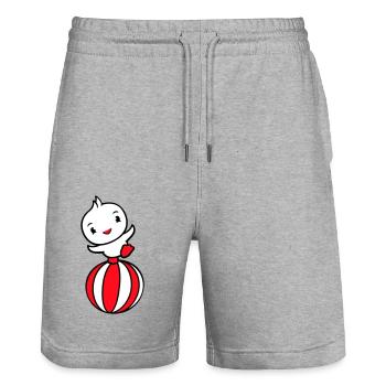 Ente steht balanciert Ball Zirkus Trick Strandball - Stanley/Stella Unisex Bio Joggingshorts Trainer  - Grau meliert - Vorne - Nik (191cm) & Marisol (170cm)