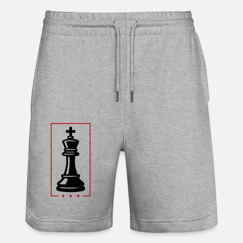 Pièce d’échecs du roi - Short de jogging bio TRAINER Stanley/Stella unisexe - gris chiné