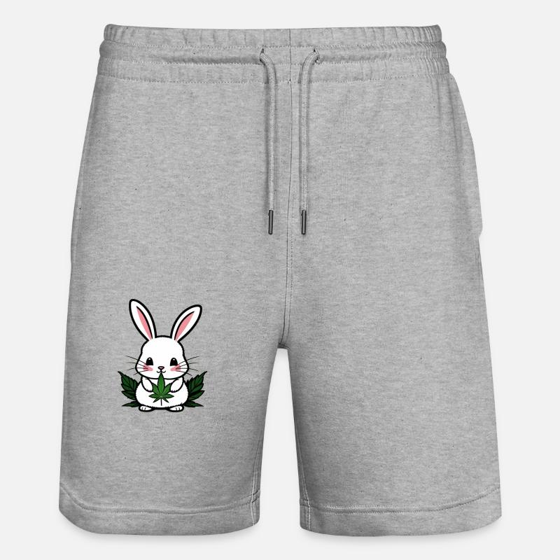 Lapin au cannabis - Short de jogging bio TRAINER Stanley/Stella unisexe - gris chiné