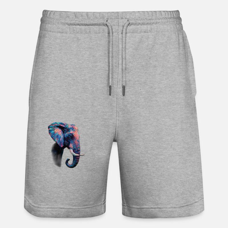 Elefant - Stanley/Stella Unisex Bio Joggingshorts Trainer  - Grau meliert