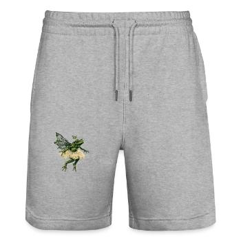 Ballett Frosch Märchen Amphibie Fantasie Tier - Stanley/Stella Unisex Bio Joggingshorts Trainer  - Grau meliert - Vorne - Nik (191cm) & Marisol (170cm)