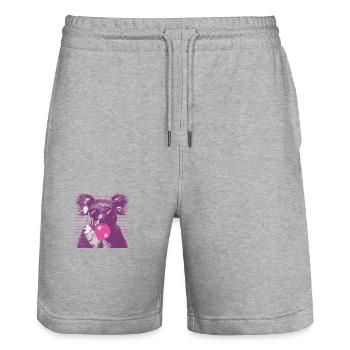 Koala mit Sonnenbrille Bubblegum für einen - Stanley/Stella Unisex Bio Joggingshorts Trainer  - Grau meliert - Vorne - Nik (191cm) & Marisol (170cm)