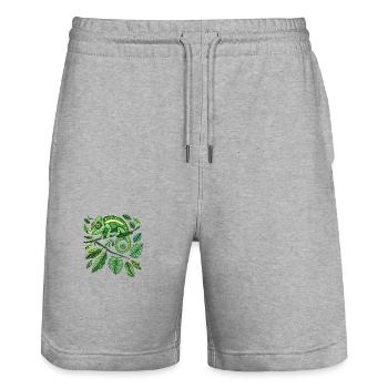 Chameleonaire A Rich Lizard für - Stanley/Stella Unisex Bio Joggingshorts Trainer  - Grau meliert - Vorne - Nik (191cm) & Marisol (170cm)