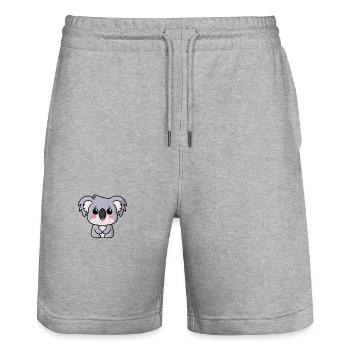Kawaii Koala! Look what a sweetheart - Stanley/Stella Trainer Unisex Organic Jogging Shorts - heather grey - Front - Nik (191cm) & Marisol (170cm)
