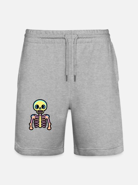Skeleton Halloween - Stanley/Stella Trainer Unisex Organic Jogging Shorts - heather grey