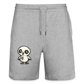 Taube Vogel Halloween Comic Lustig - Stanley/Stella Unisex Bio Joggingshorts Trainer  - Grau meliert - Vorne - Nik (191cm) & Marisol (170cm)