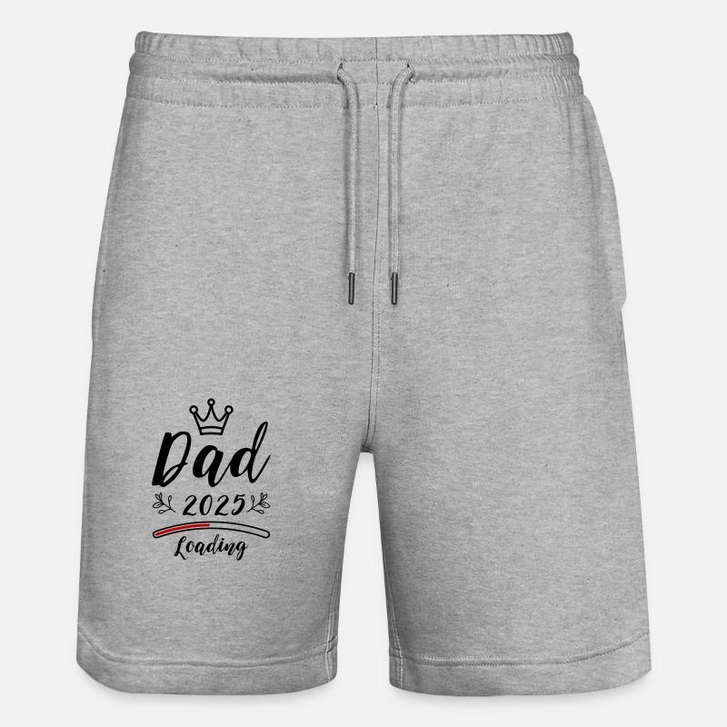 Dad 2025 Papa Loading - Stanley/Stella Unisex Bio Joggingshorts Trainer  - Grau meliert