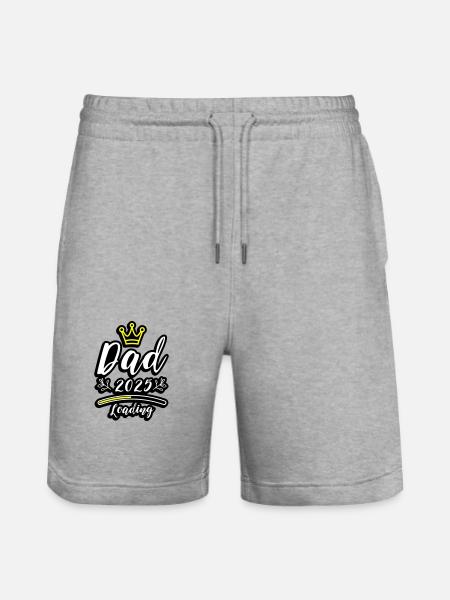 Dad 2025 Loading Papa Baby - Stanley/Stella Trainer Unisex Organic Jogging Shorts - heather grey