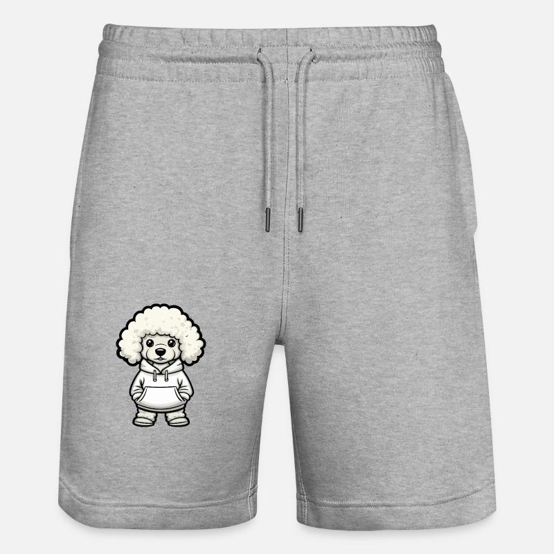 Caniche chien drôle - Short de jogging bio TRAINER Stanley/Stella unisexe - gris chiné