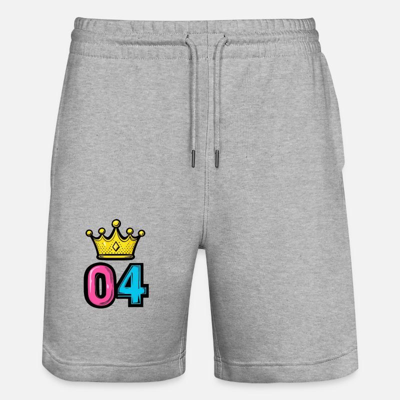 Couronne à 4 chiffres - Short de jogging bio TRAINER Stanley/Stella unisexe - gris chiné