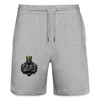 Couronne de bande dessinée de panthère - Short de jogging bio TRAINER Stanley/Stella unisexe - gris chiné - Devant - Nik (191cm) & Marisol (170cm)