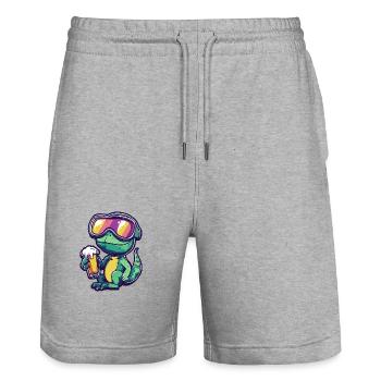 Chameleon Ski Bier - Stanley/Stella Unisex Bio Joggingshorts Trainer  - Grau meliert - Vorne - Nik (191cm) & Marisol (170cm)