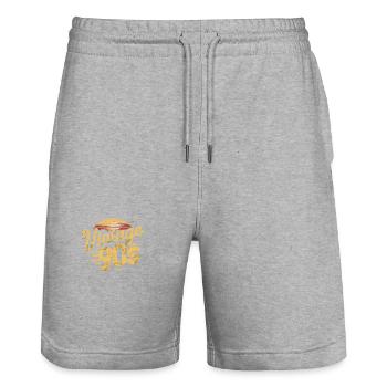 Nostalgischer 90er-Jahre-Sonnenuntergang - Stanley/Stella Unisex Bio Joggingshorts Trainer  - Grau meliert - Vorne - Nik (191cm) & Marisol (170cm)