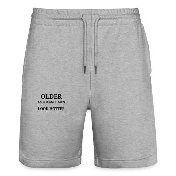 Sanitäter Geschenk ambulance man Notarzt Helfer - Stanley/Stella Unisex Bio Joggingshorts Trainer  - Grau meliert - Vorne - Nik (191cm) & Marisol (170cm)