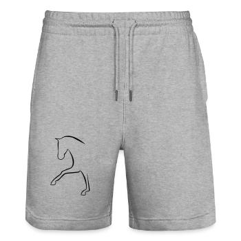 2541614 128432776 Dressurpferd - Stanley/Stella Unisex Bio Joggingshorts Trainer  - Grau meliert - Vorne - Nik (191cm) & Marisol (170cm)