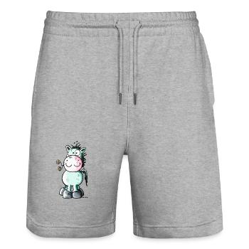 Das Pferd - Stanley/Stella Unisex Bio Joggingshorts Trainer  - Grau meliert - Vorne - Nik (191cm) & Marisol (170cm)