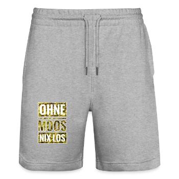 Ohne Moos Nix Los - Stanley/Stella Unisex Bio Joggingshorts Trainer  - Grau meliert - Vorne - Nik (191cm) & Marisol (170cm)