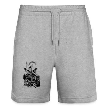 Odin auf dem Thron schwarz - Stanley/Stella Unisex Bio Joggingshorts Trainer  - Grau meliert - Vorne - Nik (191cm) & Marisol (170cm)