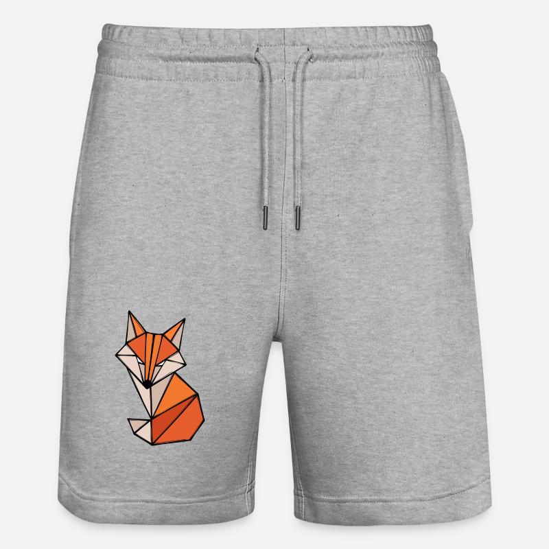 Fuchs Polygon Geometry Abstract Art Creative - Stanley/Stella Trainer Unisex Organic Jogging Shorts - heather grey