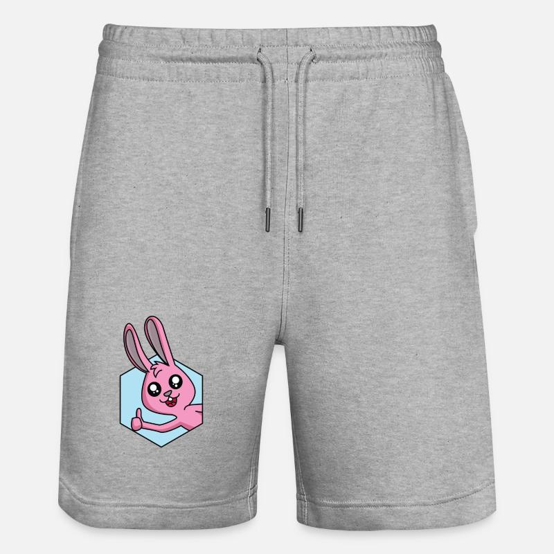 Pouce levé pour le lapin - Short de jogging bio TRAINER Stanley/Stella unisexe - gris chiné