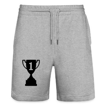 Coupe sport numéro 1 - Short de jogging bio TRAINER Stanley/Stella unisexe - gris chiné - Devant - Nik (191cm) & Marisol (170cm)