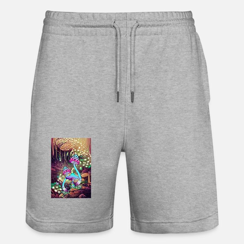Œuvre d’art Magic Mushroom Landscape - Short de jogging bio TRAINER Stanley/Stella unisexe - gris chiné