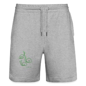 Snailmeeting © Chyropterum Innoxius - Stanley/Stella Trainer Unisex Organic Jogging Shorts - heather grey - Front - Nik (191cm) & Marisol (170cm)