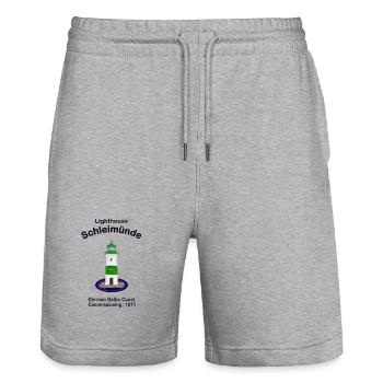 Leuchtturm Schleimünde Ostsee Deutschland - Stanley/Stella Unisex Bio Joggingshorts Trainer  - Grau meliert - Vorne - Nik (191cm) & Marisol (170cm)