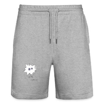 Woolly Beastie flashed © Chyropterum Innoxius - Stanley/Stella Trainer Unisex Organic Jogging Shorts - heather grey - Front - Nik (191cm) & Marisol (170cm)