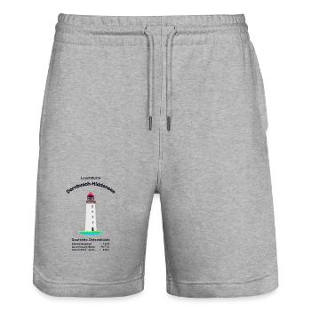Leuchtturm Dornbusch- Hiddensee, Zeichnung - Stanley/Stella Unisex Bio Joggingshorts Trainer  - Grau meliert - Vorne - Nik (191cm) & Marisol (170cm)