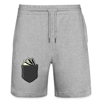 Bargeld Taschengeld - Stanley/Stella Unisex Bio Joggingshorts Trainer  - Grau meliert - Vorne - Nik (191cm) & Marisol (170cm)