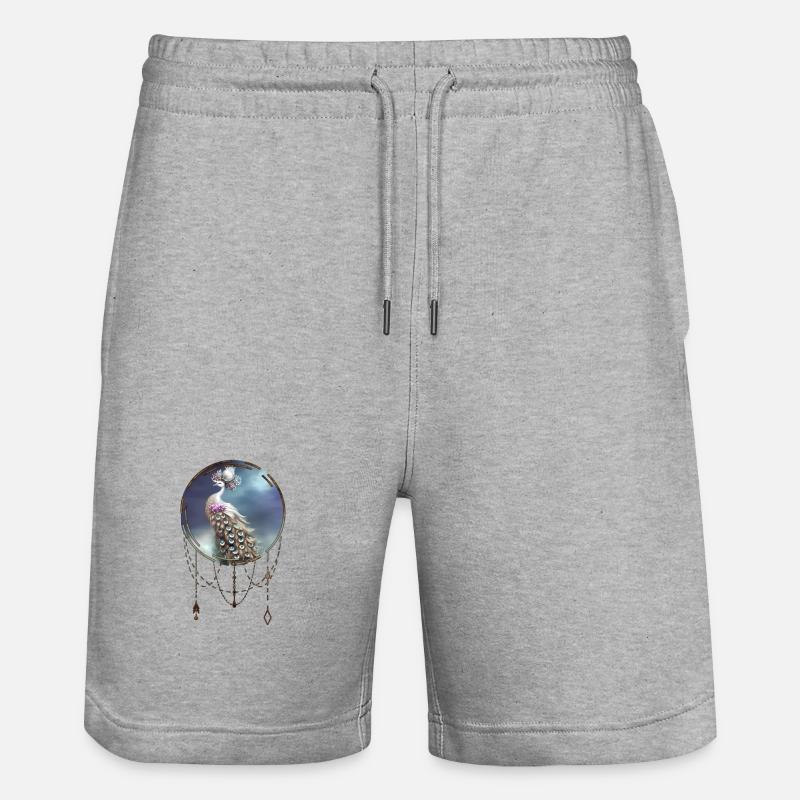 Merveilleux paon élégant - Short de jogging bio TRAINER Stanley/Stella unisexe - gris chiné