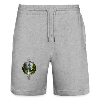 Fantasielandschaft am Morgen. - Stanley/Stella Unisex Bio Joggingshorts Trainer  - Grau meliert - Vorne - Nik (191cm) & Marisol (170cm)