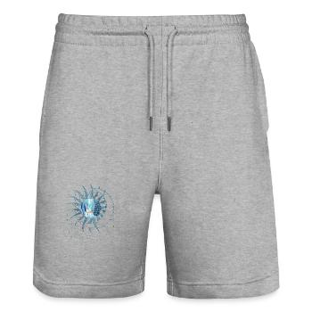 Wunderbares Fantasy-Rentier in einer Winterlandschaft - Stanley/Stella Unisex Bio Joggingshorts Trainer  - Grau meliert - Vorne - Nik (191cm) & Marisol (170cm)