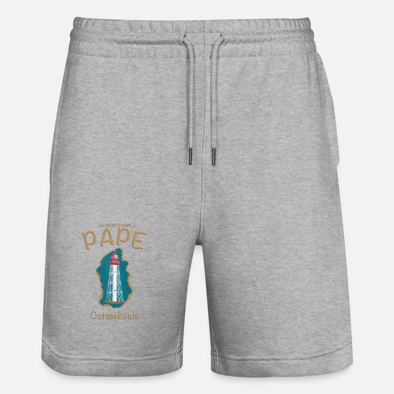 Lettonie Phare Pape, mer Baltique, - Short de jogging bio TRAINER Stanley/Stella unisexe - gris chiné