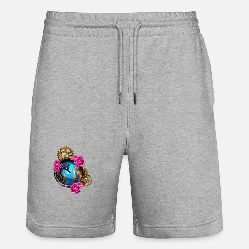 Beau design steampunk avec hippocampes - Short de jogging bio TRAINER Stanley/Stella unisexe - gris chiné