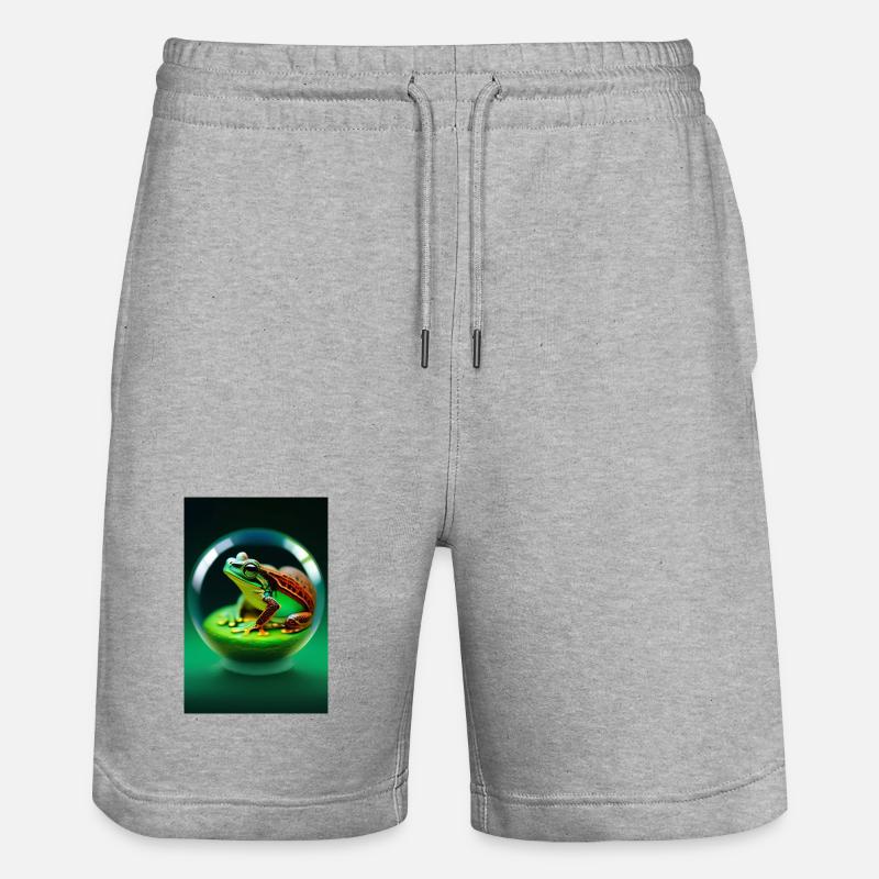 Frosch in einer Kugel - Stanley/Stella Unisex Bio Joggingshorts Trainer  - Grau meliert