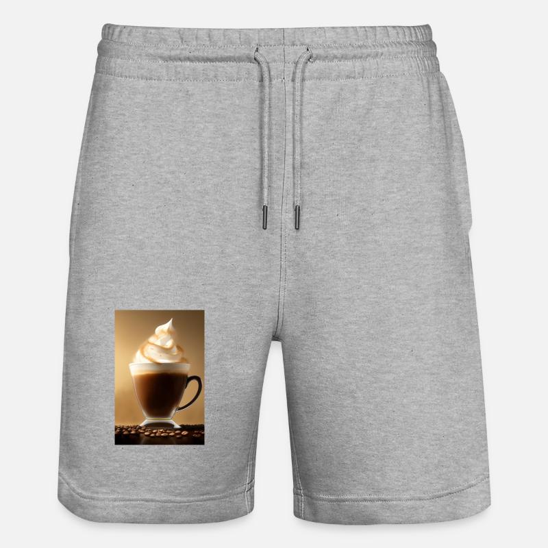 Kaffee, Kaffeebohnen - Stanley/Stella Unisex Bio Joggingshorts Trainer  - Grau meliert
