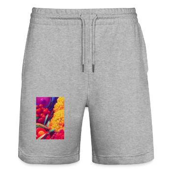 Fruit - Short de jogging bio TRAINER Stanley/Stella unisexe - gris chiné - Devant - Nik (191cm) & Marisol (170cm)