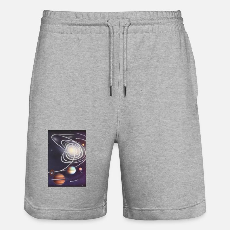 Espace et planètes - Short de jogging bio TRAINER Stanley/Stella unisexe - gris chiné