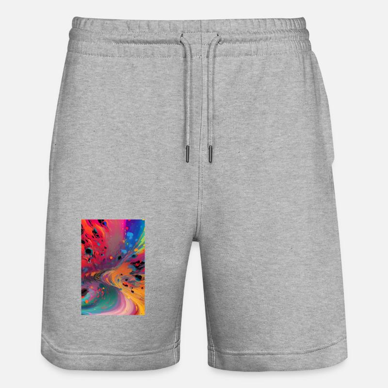 Art abstrait - Short de jogging bio TRAINER Stanley/Stella unisexe - gris chiné