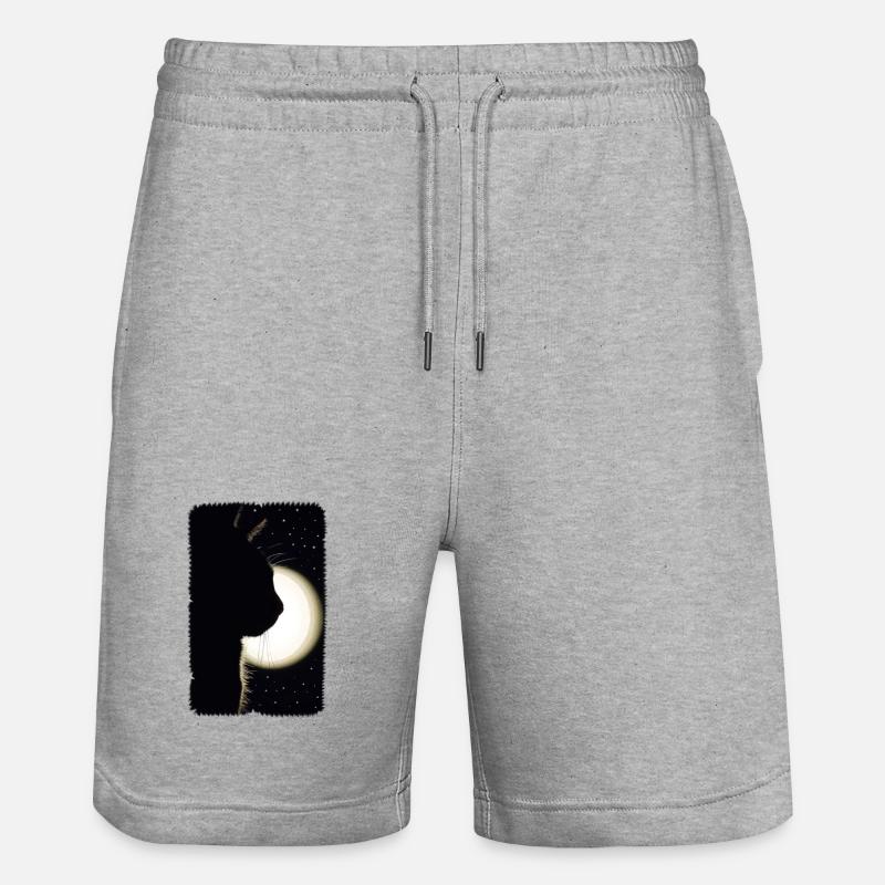 Chat de lune - Short de jogging bio TRAINER Stanley/Stella unisexe - gris chiné